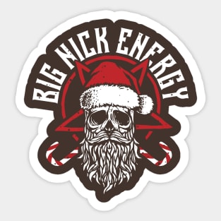 Big Nick Energy Funny Santaa Claus Skull beard Sticker